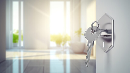 Step into a Bright Living Space in a New Apartment. Explore Mortgage, Investment, Rent, Real Estate, and Property Concepts