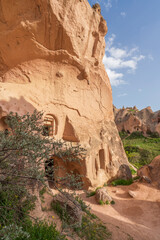 Various images and sky from the fairy chimneys of Cappadocia