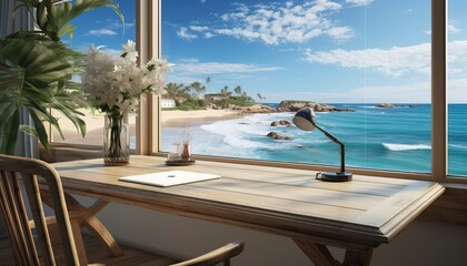 office overlooking the beach