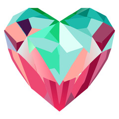 Mint and Pink Gemstone Heart