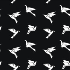 Tsuru origami vector seamless pattern
