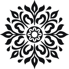 Mandala Pattern Stencil doodles sketch good mood. White mandala on black Pattern Stencil Doodles Sketch
