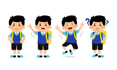 boy student with school uniform vector illustration
