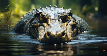 Alligator Photography: Wildlife in the Swamp - obrazy, fototapety, plakaty