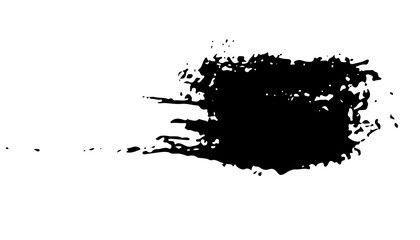 black staine brush, grunge banner, hand drawn splash. Grunge badge brush, hand drawn black