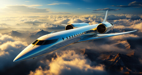 Fototapeta premium Supersonic Passenger Jet: Future of Air Travel