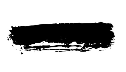 black staine brush, grunge banner, hand drawn splash. Grunge badge brush, hand drawn black