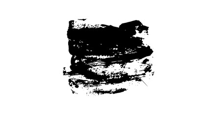 black staine brush, grunge banner, hand drawn splash. Grunge badge brush, hand drawn black