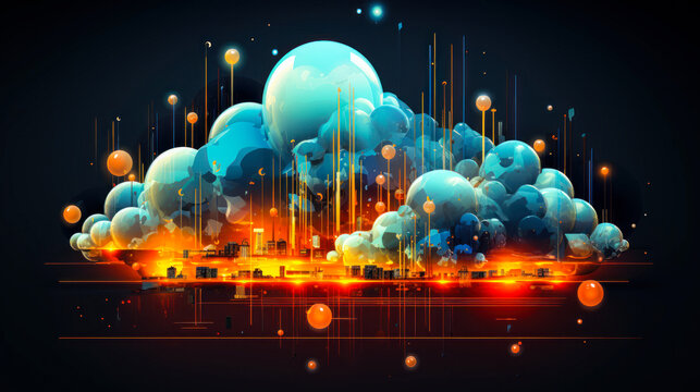 Cloud Computing and Internet Connectivity Concept