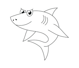 Shark. Wildlife outline illustration