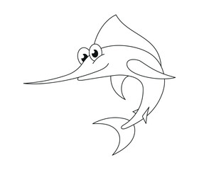 Obraz premium Swordfish. Wildlife outline illustration