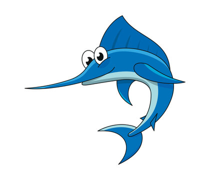 Swordfish. Wildlife cartoon illustration