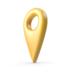 3D Map Pointer, Location Map Icon, Gold Texture, Gold location pin or navigation, Web location point, pointer, Gold Pointer Icon, Location symbol. Gps, travel, navigation, place position 3D Render