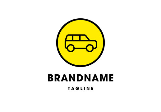 Customizable Logo Car Garage Editable Yellow Circle