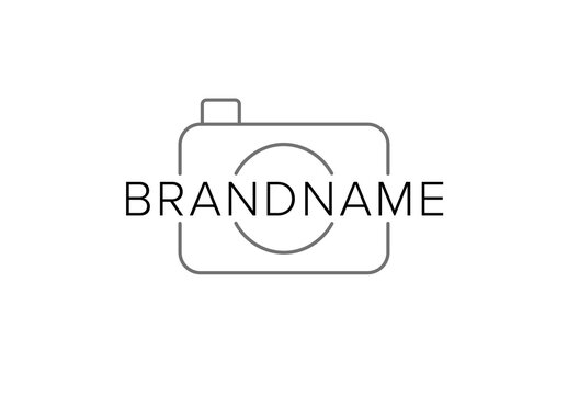 Customizable Logo Photo Camera Photographer Photography Thin Line Delicate