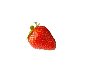 red fresh strawberry with green leaves. Concept for healthy eating and lifestyle. Growing organic food