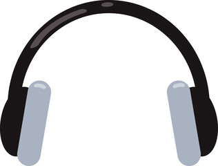 Headphones. Gentleman Black Vintage Hipster Icon.