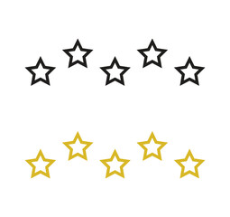Star icon gold colour. eps vector. 2 star, 3 star, 4 star, 5 star, single star, star rating icon design.