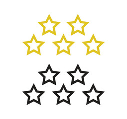 Star icon gold colour. eps vector. 2 star, 3 star, 4 star, 5 star, single star, star rating icon design.