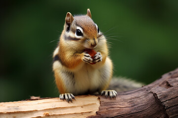 Adorable Chipmunk Stuffing Food into Mouth - Created with Generative AI Tools