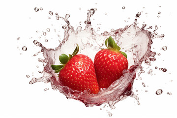 Vibrant Strawberry Splash with Slices and Elements - Created with Generative AI Tools