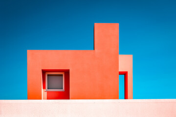 Architecture colorée design minimaliste - Générative ia