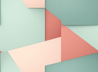 Paper for pastel overlap in pink and green color for background, presentation template. Creative trendy background design in natural colors. SEAMLESS PATTERN Created with Generative AI technology.