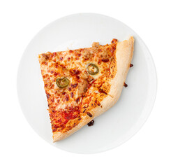Pepperoni Pizza with Pickled Hot Jalapeno Peppers in Cardboard Delivery Box, Salami Pizza