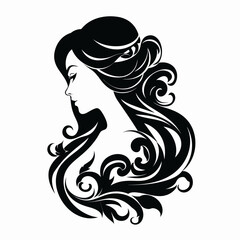 woman  lady hair face beauty illustration logo best tor your design t-shirt tattoo
