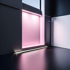door with light empty studio. Generative AI