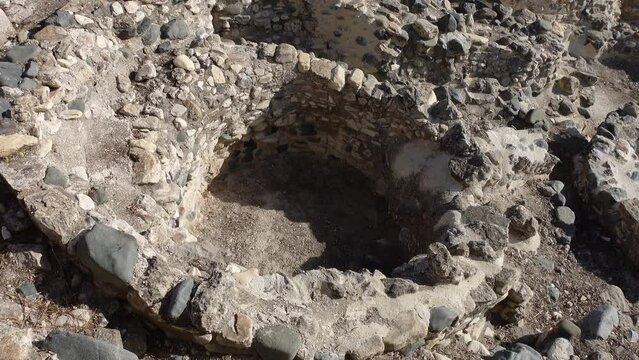 Remains of buildings in Choirokoitia, an ancient archaeological site that is the earliest permanent settlement in Cyprus