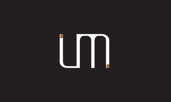 UM, MU , M , U, Abstract Letters Logo Monogram	