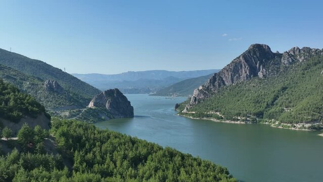 Aerial view the Sahinkaya Canyon in Samsun province, Turkey