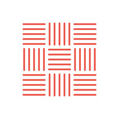 5本線を組み合わせたシンプルな図形のあしらい - 日本の紋様 - 五崩し/さんくずし・網代文様/あじろもんよう
