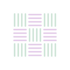 4本線で作ったシンプルな図形のあしらい - パステルカラーのかわいい日本の紋様 - 四崩し・網代文様
