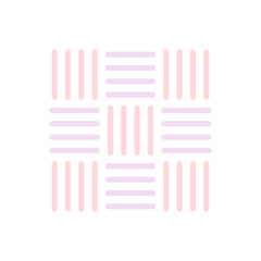 4本線で作ったシンプルな図形のあしらい - パステルカラーのかわいい日本の紋様 - 四崩し・網代文様
