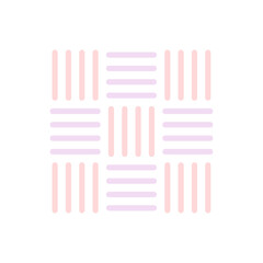 4本線で作ったシンプルな図形のあしらい - パステルカラーのかわいい日本の紋様 - 四崩し・網代文様
