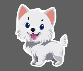 Cute puppy of white color, vector graphic EPS 10