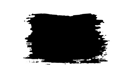 black staine brush, grunge banner, hand drawn splash. Grunge badge brush, hand drawn black