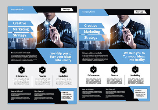 Blue Business Promotional Flyer Layout