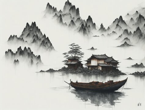 chinese nankin painting tradicional style