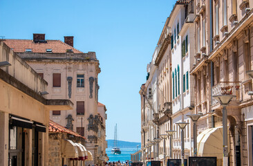 Fototapeta na wymiar historical Alley in Split in the state of Split-Dalmatien Croatia