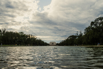 Lincoln memorial under clouds