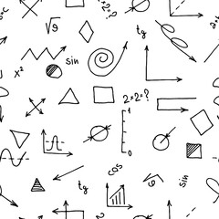 Obraz premium Seamless pattern on the theme of science and education