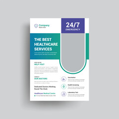 Best Medical Healthcare Service Business cover a4 template design for a report and medical brochure design,