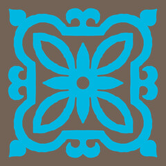 Ancient ceramic tile. Wall or floor texture. Decorative antique stone ornament.