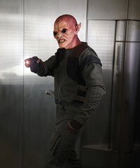 Male Alien Soldier With Gun 