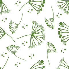 vegetable pattern with herbs with dill  vector illustration
