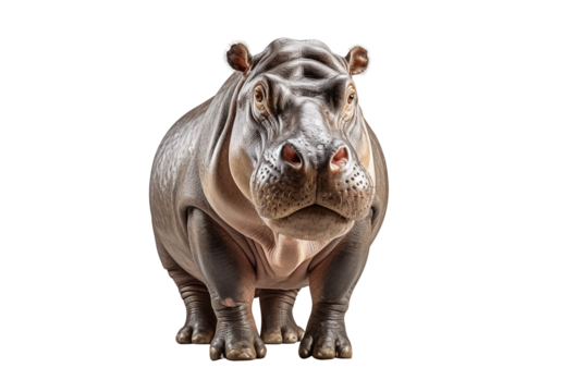 hippo isolated on transparent background, Generative Ai