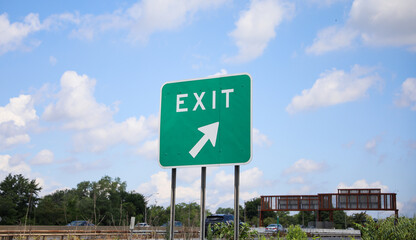 red exit sign above the door, a symbol of safety, escape, and a way out in emergencies. Represents hope and assurance in uncertain situations. Concept of finding an exit
